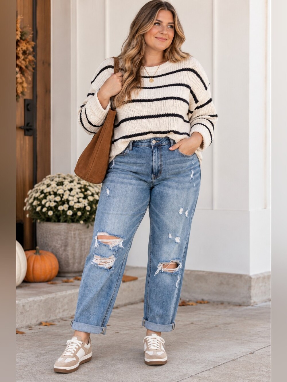 VERVET Women's Boyfriend Jeans Distressed HR Stretch Collegiate Plus 20W 22W NEW